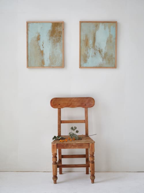 Patina Gold (Framed or Unframed) | Mixed Media by Vacarda Design. Item made of canvas compatible with contemporary style