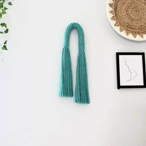 Fiber Art Sculpture arch- Teal Aarya | Tapestry in Wall Hangings by YASHI DESIGNS by Bharti Trivedi. Item made of fiber