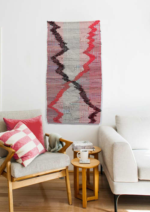 Art Weaving: Which Way is It? | Tapestry in Wall Hangings by Doerte Weber. Item made of wool compatible with contemporary and eclectic & maximalism style