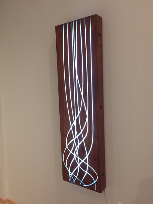NAGARE - lighting box | Sconces by In Element Designs. Item made of walnut with synthetic