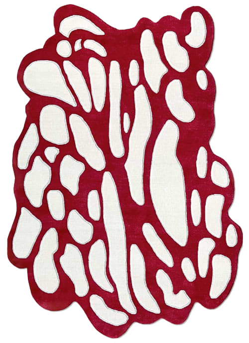 Rug Tratto Curvo Contemporary Unusual Shape Designer | Small Rug in Rugs by Atelier Tapis Rouge. Item made of wool works with contemporary & eclectic & maximalism style