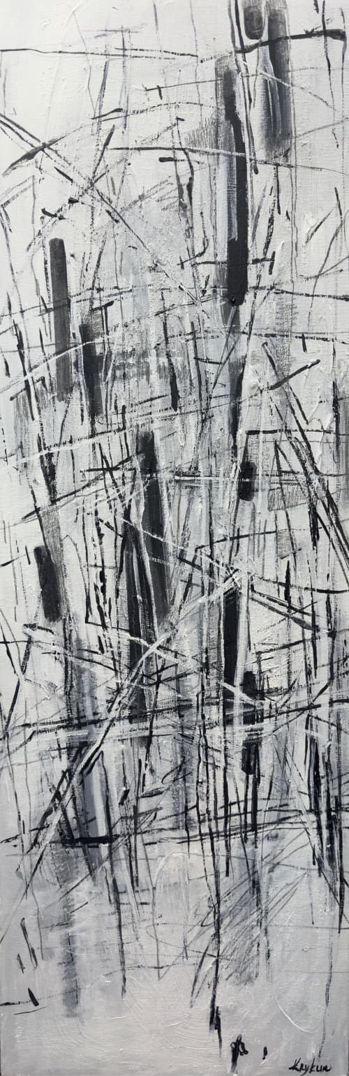 Lines | Oil And Acrylic Painting in Paintings by Anastasiia Krykun. Item composed of canvas compatible with contemporary style