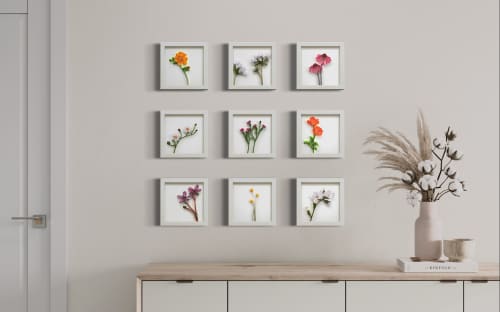 Wildflowers on-edge paper art | Wall Sculpture in Wall Hangings by JUDiTH+ROLFE. Item made of paper compatible with boho and contemporary style