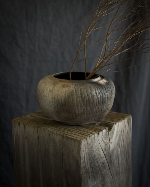 Cenizas Distressed Vessel No.3 | Sculptures by Alex Roby Design. Item made of ceramic works with minimalism & contemporary style