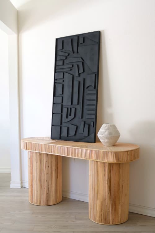 Hieroglyphs II | Wall Sculpture in Wall Hangings by Blank Space Studios. Item made of oak wood works with modern style