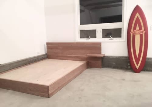 Platform Bed | Beds & Accessories by Hagerman Works. Item composed of oak wood & brass