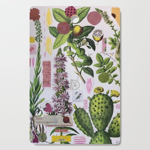 Pink Cactus Cutting Board | Serveware by Pam (Pamela) Smilow. Item made of wood