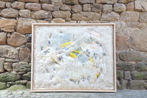 Wool Collage | Mixed Media by Linden Eller | Langogne in Langogne. Item composed of fabric