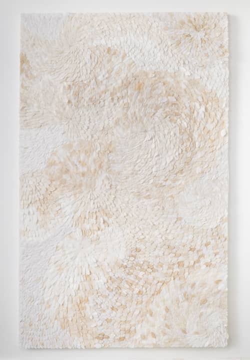 Feathers | Mixed Media in Paintings by Vero G. Item composed of linen compatible with contemporary and japandi style