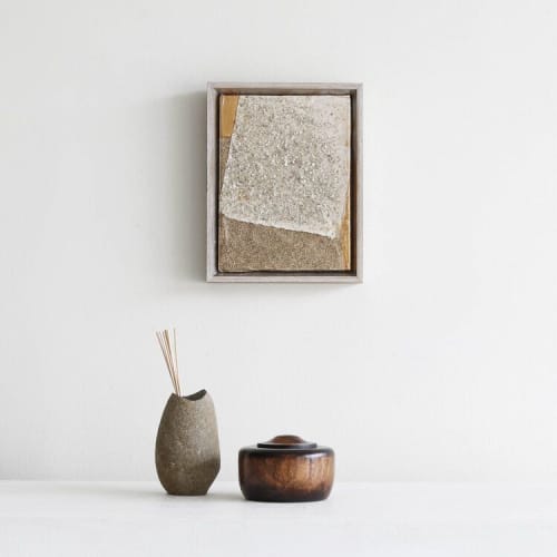 Collage Risorse Bianco Perla | Mixed Media by Kim Fonder. Item composed of canvas and paper
