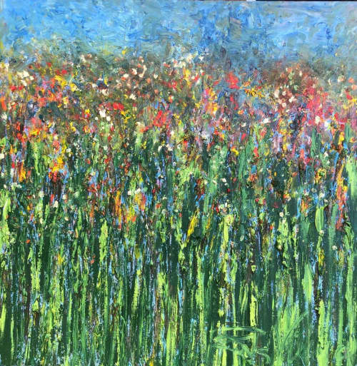 Garden Mire | Oil And Acrylic Painting in Paintings by Rita Vilma. Item composed of canvas and synthetic in contemporary style