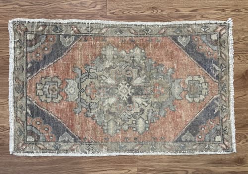 Persian rug runner | 1.6 x 3.6 | Small Rug in Rugs by Vintage Loomz. Item made of wool compatible with boho and eclectic & maximalism style