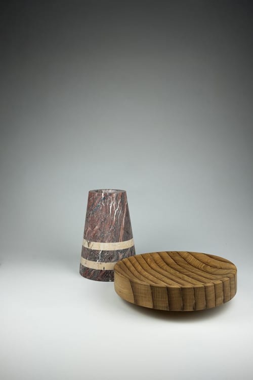 Affinità Lineari - alzata | Vessels & Containers by gumdesign. Item composed of wood and marble in contemporary style