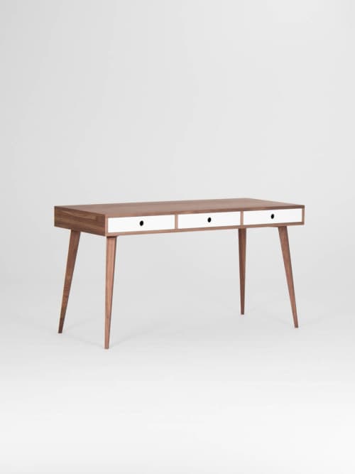 Walnut desk, dressing table, bureau, mid century modern | Tables by Mo Woodwork