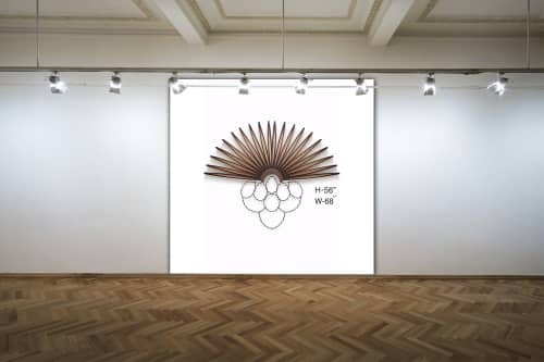 'Convergence' | Sculptures by Sangeeta Sagar. Item made of wood with metal