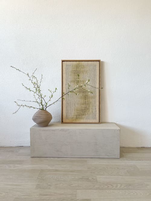 Millip - Elegant Framed Woven Wall Hanging - Oak - Pine | Tapestry in Wall Hangings by Lale Studio & Shop. Item composed of oak wood and wool in boho or contemporary style