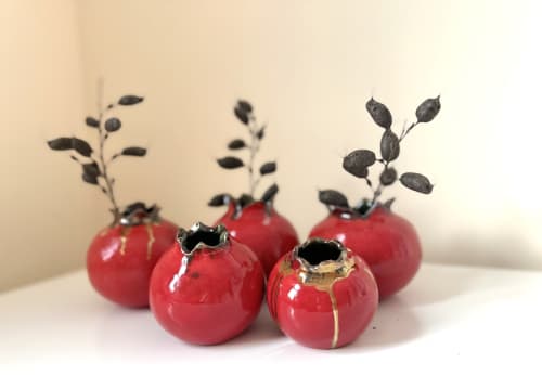 Pom vases | Art & Wall Decor by Liz Noonan Ceramics. Item made of ceramic compatible with contemporary and country & farmhouse style
