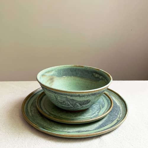 Lichen Place Setting | Plate in Dinnerware by Keyes Pottery. Item made of stoneware