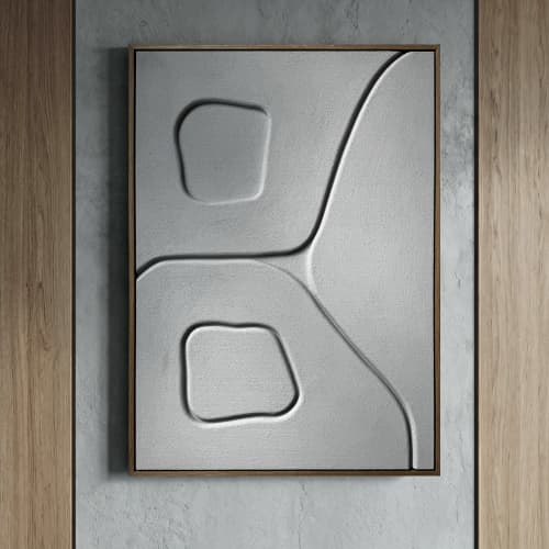 Riverstone Flow Textured Wall Relief Sculpture | Wall Sculpture in Wall Hangings by DY atelier. Item made of oak wood with marble works with minimalism & contemporary style