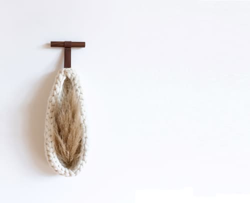 Westwind | Wall Sculpture in Wall Hangings by Keyaiira | leather + fiber. Item made of walnut with leather