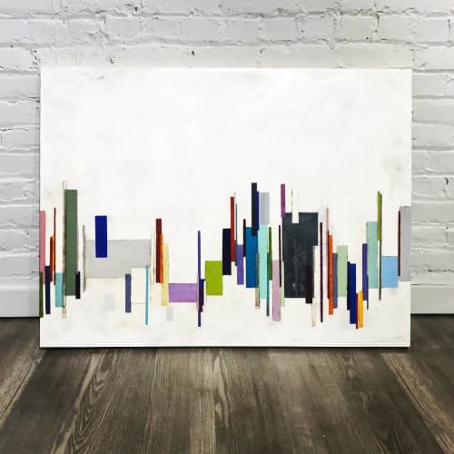 Copenhagen | Oil And Acrylic Painting in Paintings by Laura Van Horne Art | Gray Sky Gallery in Seattle. Item made of wood compatible with minimalism and mid century modern style