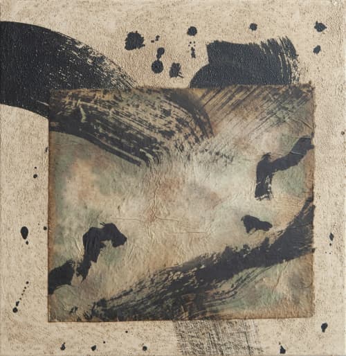 Integration | Mixed Media in Paintings by PUGMATIK. Item made of canvas with paper works with contemporary & japandi style