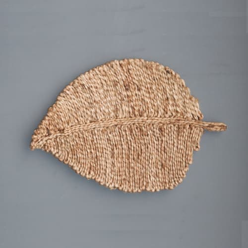 Leaf Jute Placemat (Set of 6 Pcs) | Tableware by MEEM RUGS. Item works with boho & country & farmhouse style