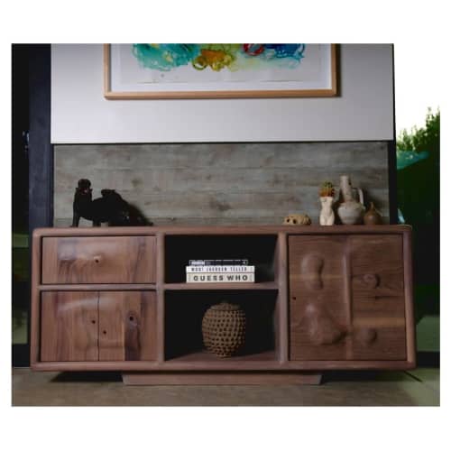 Freeform Sculpted Credenza | Storage by Hagerman Works. Item composed of oak wood