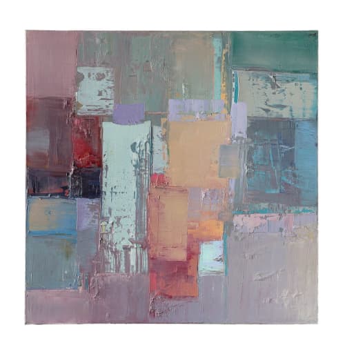 "Waterfall" | Oil And Acrylic Painting in Paintings by Lawrence & Scott. Item composed of canvas and synthetic