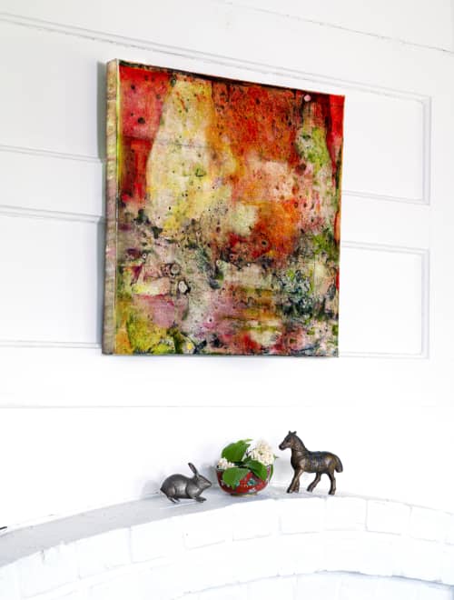 St. Croix 4 - Coral | Mixed Media by Virginia Bradley Art. Item composed of synthetic