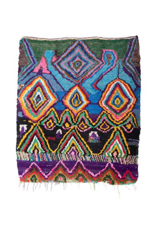 Vintage Moroccan Azilal Rug | Small Rug in Rugs by Kechmara Designs. Item made of fabric & fiber