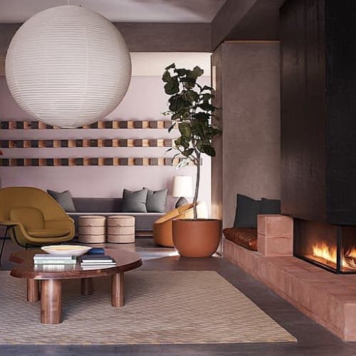 Square Waveforms | Sculptures by Bradley Duncan Studio | El Centro - Luxury Apartments & Bungalows in Hollywood in Los Angeles. Item made of wood