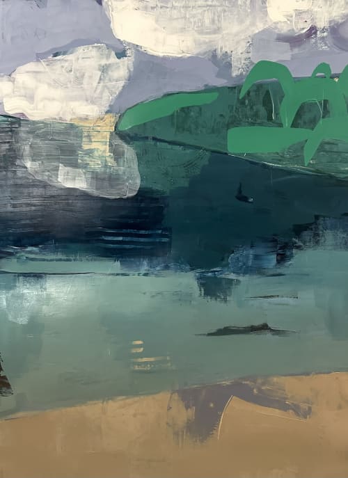 Cloud dance (Parker Island) | Mixed Media in Paintings by Vikki Drummond. Item composed of wood and paper in mid century modern or modern style