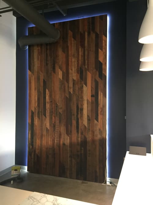 Reclaimed Hardwood Custom Wall Panel | Art & Wall Decor by Coyote Custom Woodwork | Centercode in Laguna Hills