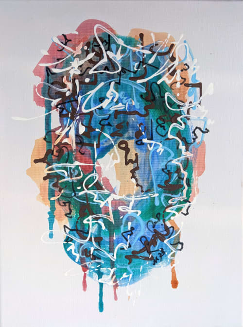 Novel: The Soloist of Abstract Music, acrylic on canvas | Oil And Acrylic Painting in Paintings by Lena Kolambet. Item made of canvas compatible with contemporary style