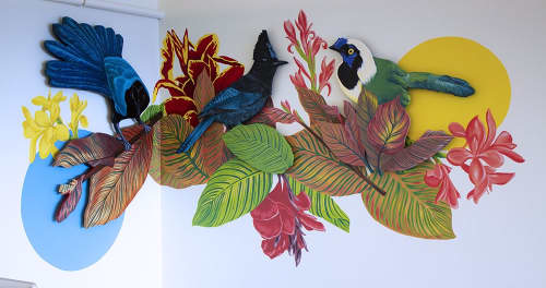 Corvus Jays | Murals by Sophy Tuttle Studios | Corvus Insurance in Boston. Item made of synthetic