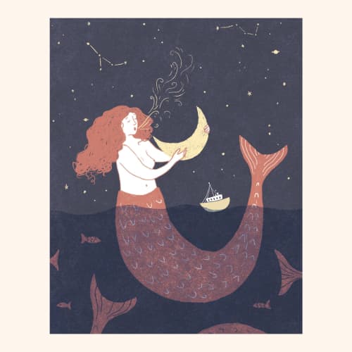Mermaid | Prints by Elana Gabrielle. Item made of paper