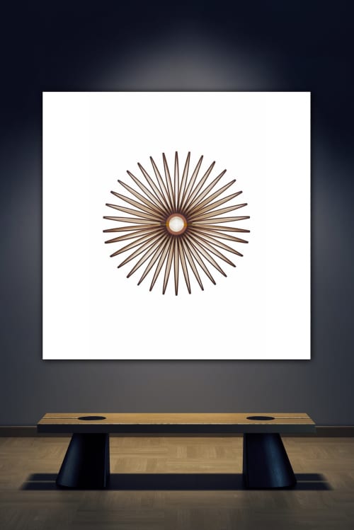 'Radient Core' | Sculptures by Sangeeta Sagar. Item made of wood with metal works with art deco & modern style