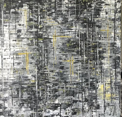Crossroads | Oil And Acrylic Painting in Paintings by KARDIMAGO. Item composed of canvas and synthetic