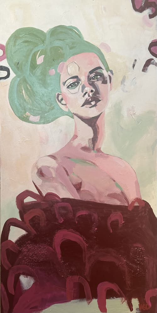 Don’t tell me to smile | Oil And Acrylic Painting in Paintings by Vikki Drummond. Item in contemporary or urban style