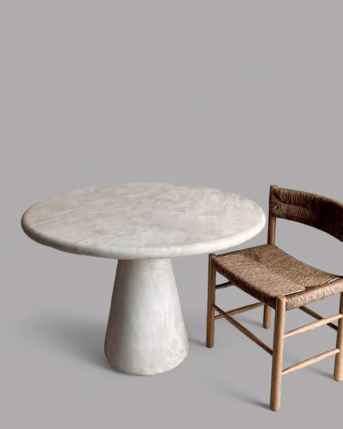 Travertine Marble Dining Table - Stone Table | Tables by Tinella Wood. Item made of marble works with minimalism & contemporary style