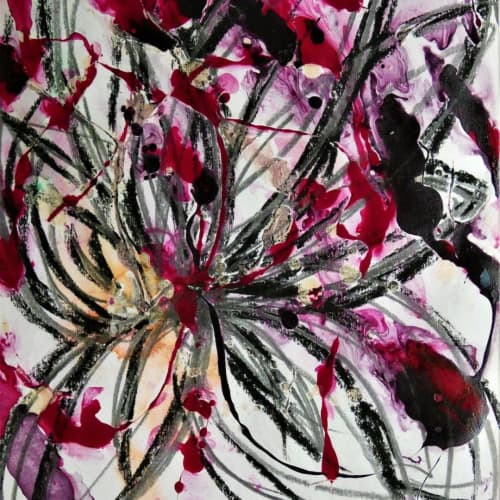 Smudged petals | Prints by KALEIDO MARBLING ART. Item composed of paper