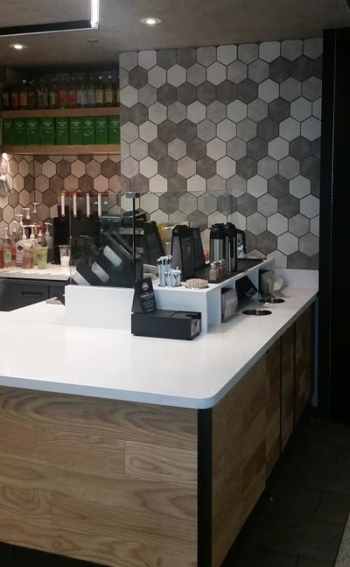 Hexagon Ceramic Tiles by Avente Tile at Starbucks, Los Angeles