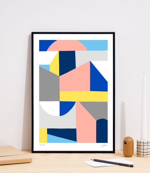 "Architect" signed art print - Size: A3, framed | Prints by Jilli Darling. Item composed of paper