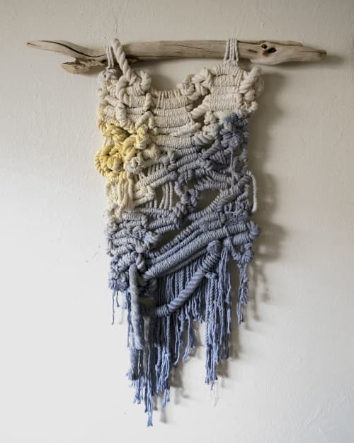 Macrame Wall Hanging "Sun Bleached" | Wall Hangings by Calla Michaelides Lokku. Item made of wood with cotton works with boho & coastal style