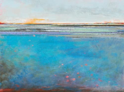 Silver Sands | Oil And Acrylic Painting in Paintings by Victoria Primicias. Item made of wood with canvas works with minimalism & contemporary style