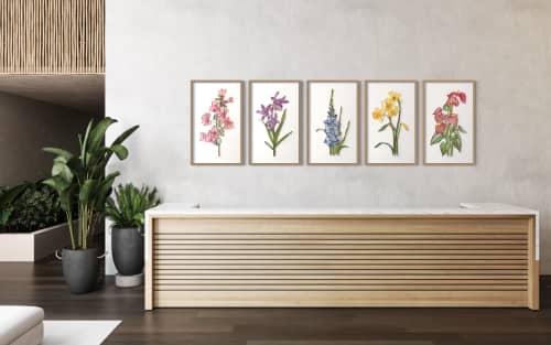 Large-scale Floral on-edge paper art | Wall Sculpture in Wall Hangings by JUDiTH+ROLFE. Item composed of paper in contemporary or modern style