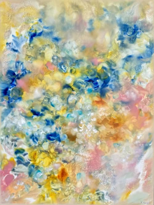 Hydrangea | Oil And Acrylic Painting in Paintings by Kozyuk Gallery. Item composed of canvas in boho or country & farmhouse style