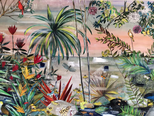 Tropical Garden | Mixed Media in Paintings by Victrola Design / Victoria Corbett Art
