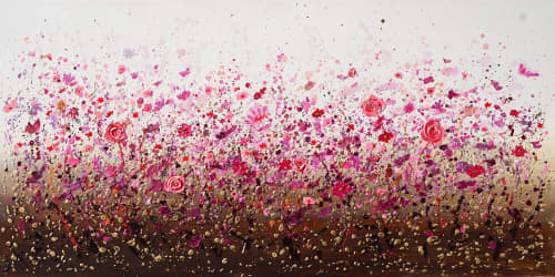 Virtuous Floral Bloom | Oil And Acrylic Painting in Paintings by DaggArt. Item made of canvas & synthetic